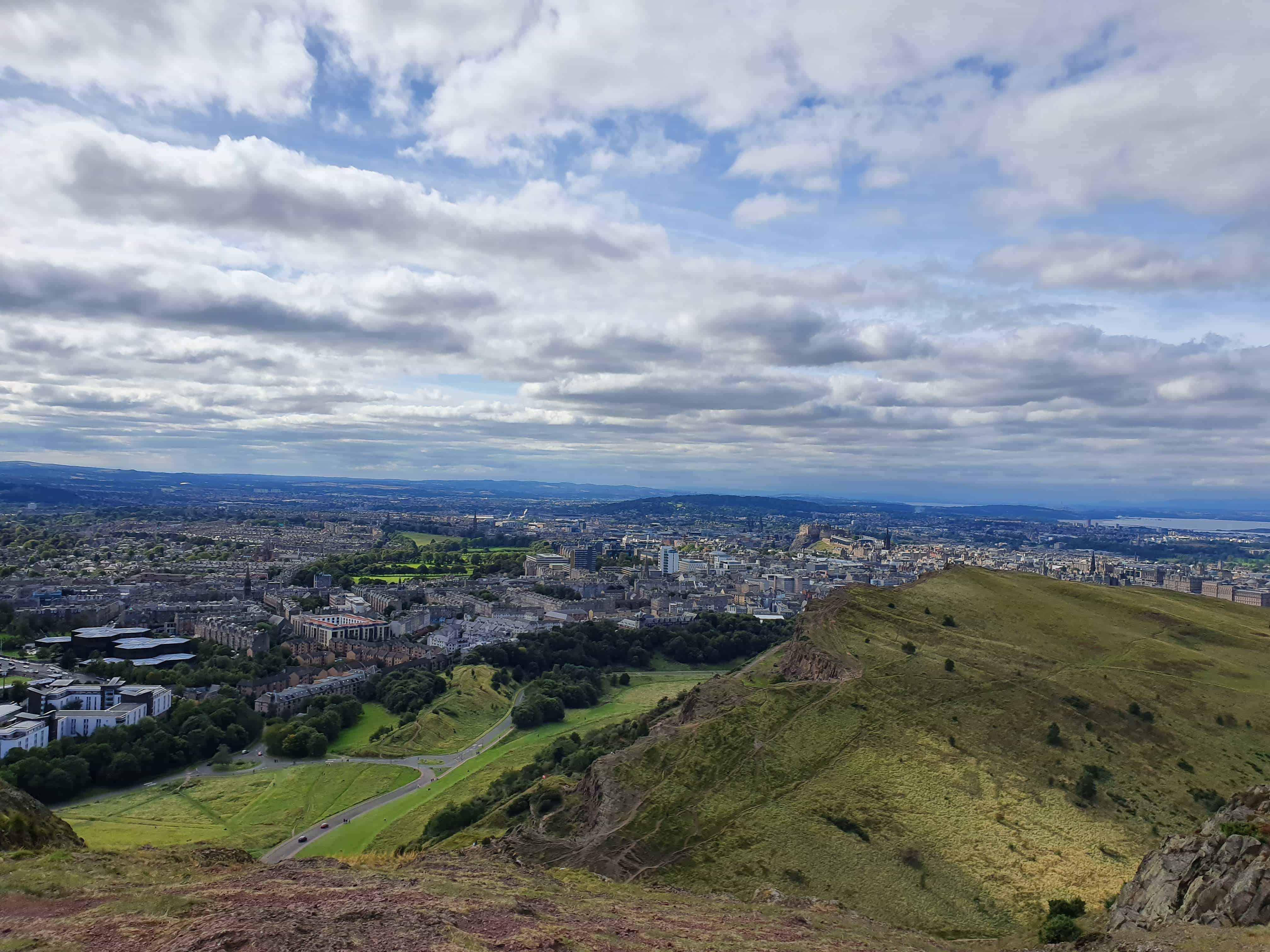 The view of Edinburgh from atop Arthur's seat